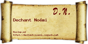 Dechant Noémi névjegykártya